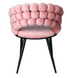 Стілець Bubble на чорних металевих ніжках, велюр, рожевий Azalia BK (pink) фото 9