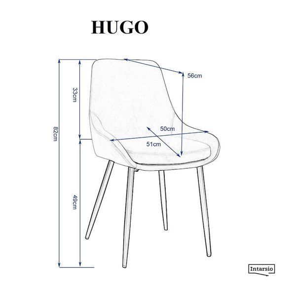 Стілець HUGO чорний каркас/чорний HUGOBK фото